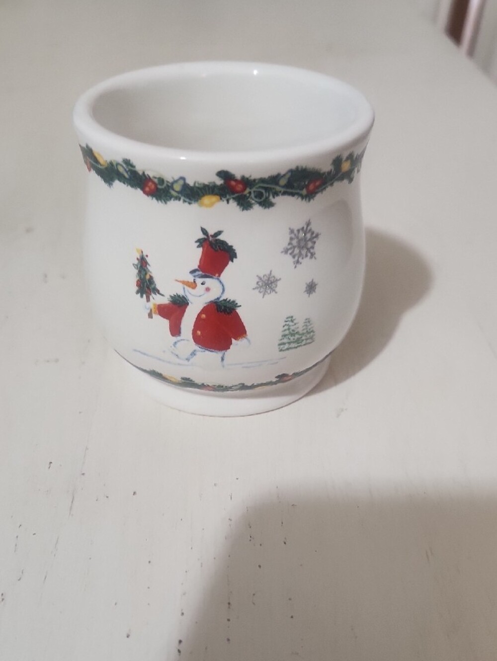 Vintage The White Barn Candle Co Ceramic Snowman Votive Candle Holder Holiday - Picture 4 of 9